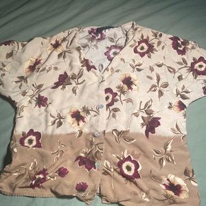 Vintage Sag Harbor dip dye floral blouse